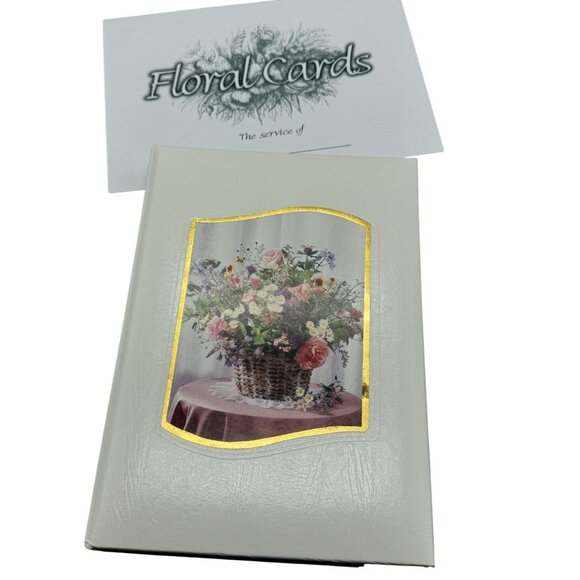 memorial party Floral Cards Service Memory Book Binder Rings Floral Cover Design - Picture 1 of 6